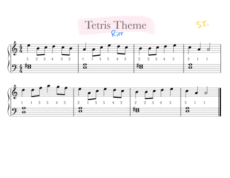 Tetris Theme Song (Korobeiniki) ◊ easiest piano arrangement