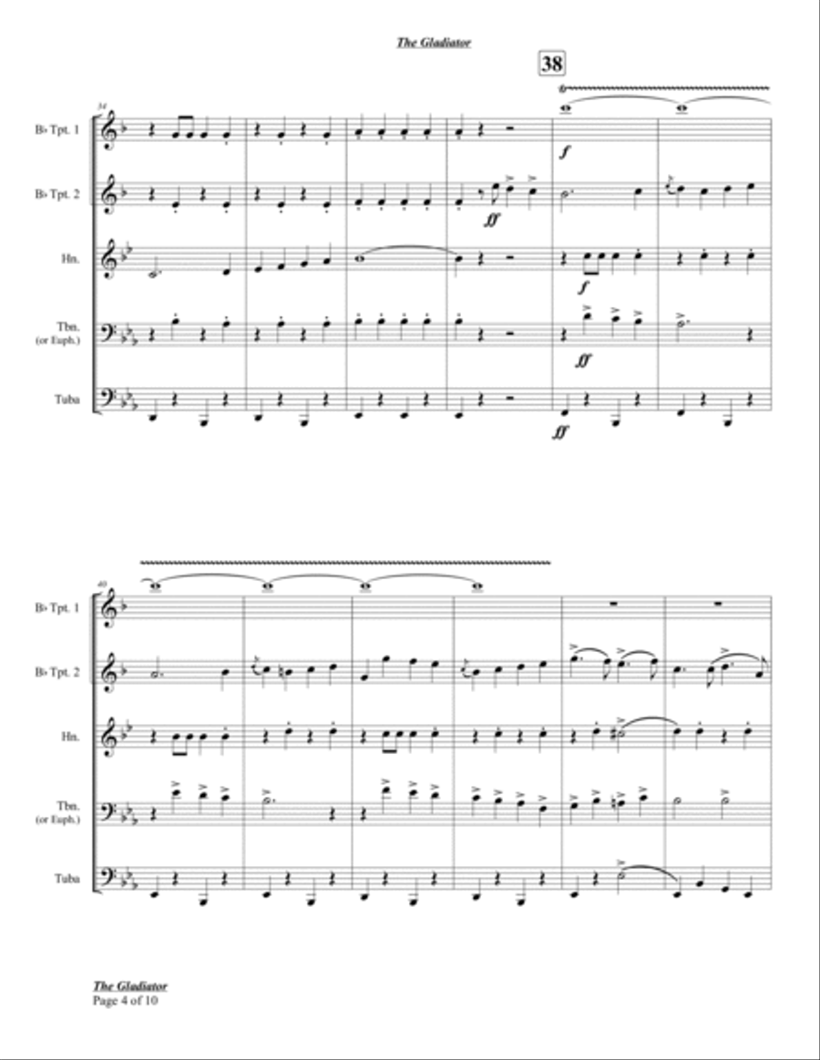 The Gladiator Brass Quintet scores gallery preview page 6