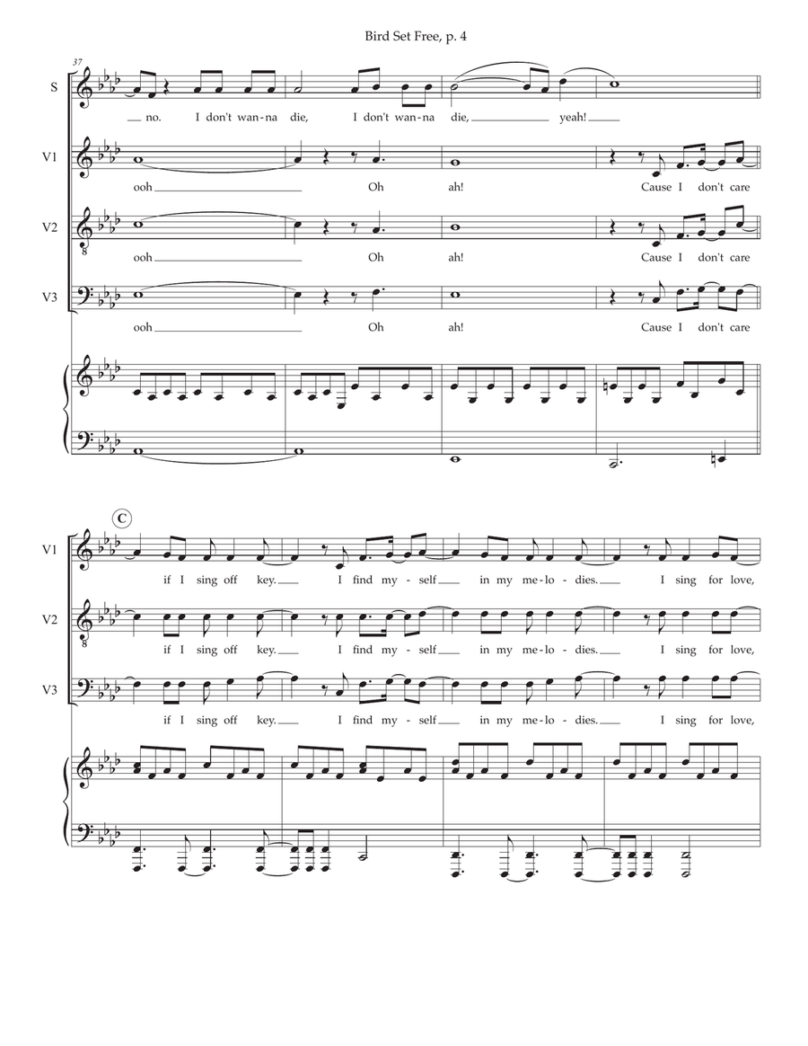 Bird Set Free 4-Part scores gallery preview page 4