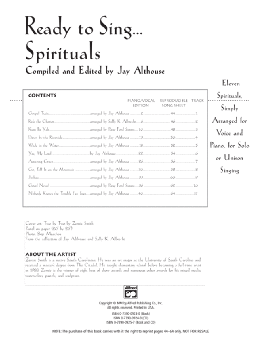 Ready to Sing . . . Spirituals Voice scores gallery preview page 2