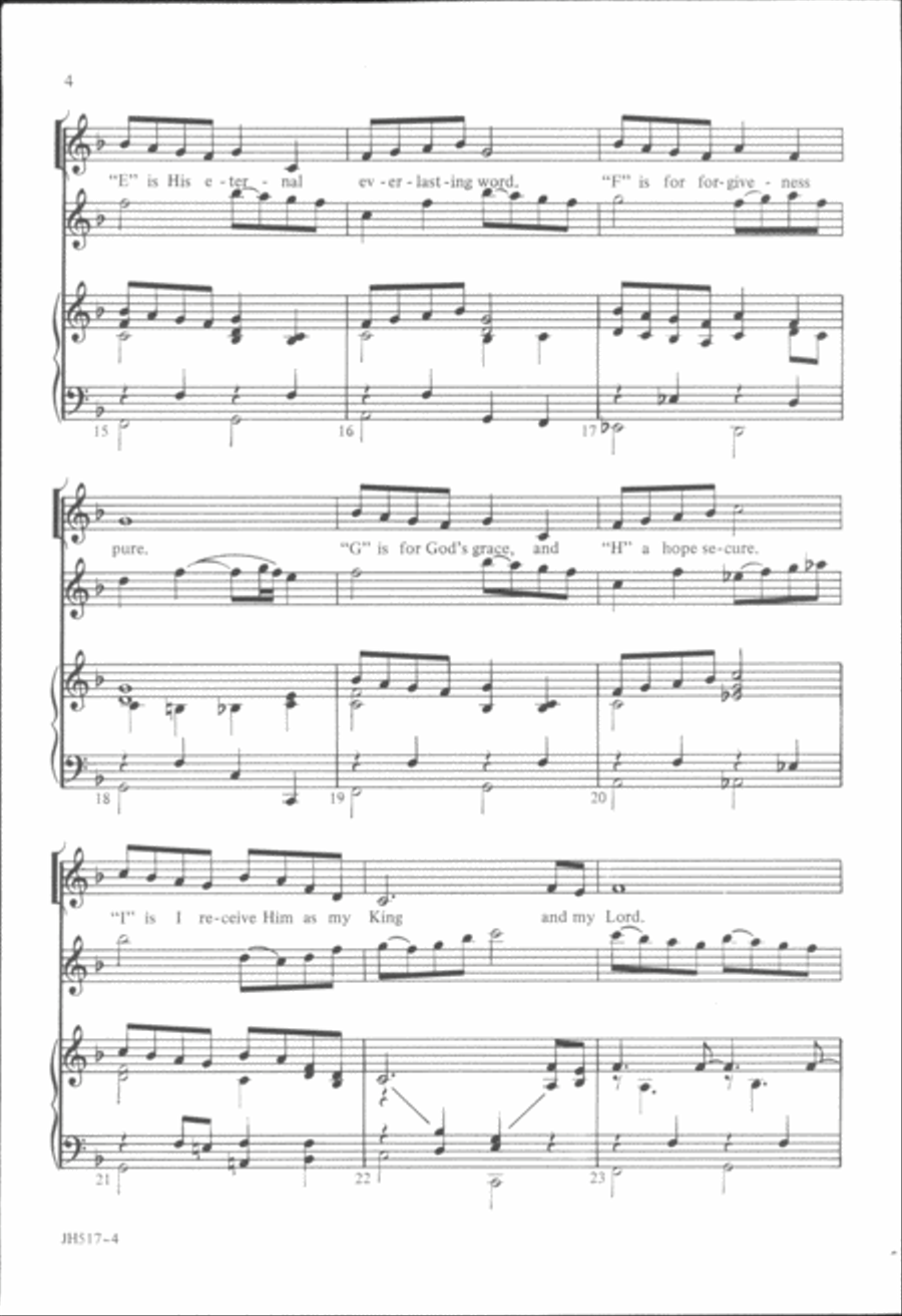 Christmas Alphabet Unison Choir scores gallery preview page 4