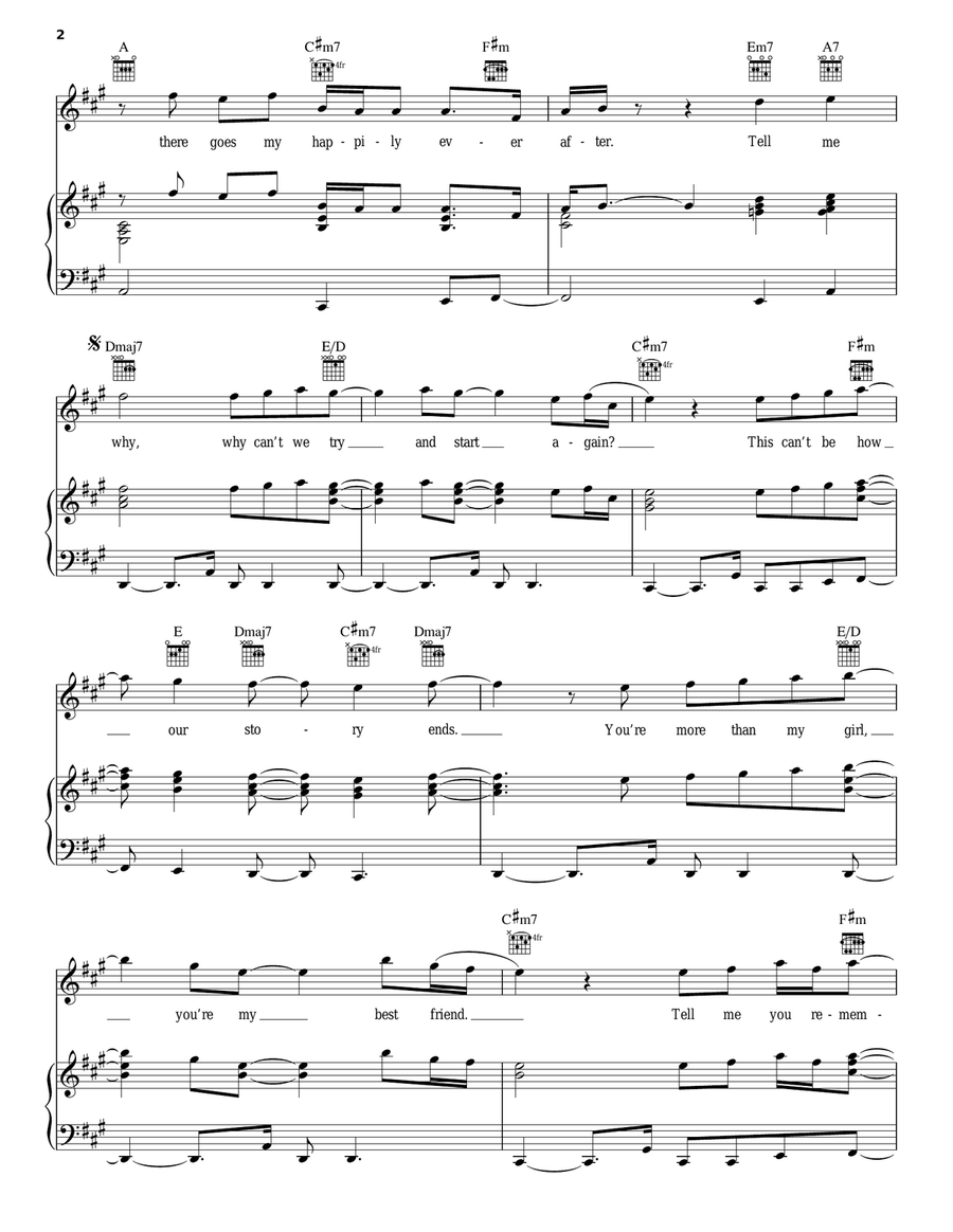 Too Good To Say Goodbye Piano, Vocal, Guitar scores gallery preview page 2