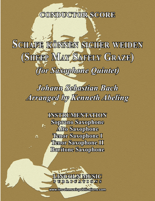 Book cover for Sheep May Safely Graze (for Saxophone Quintet SATTB)