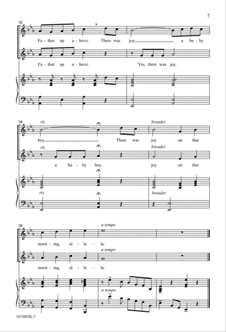 Joy on that Morning, Alleluia Unison Choir scores gallery preview page 7