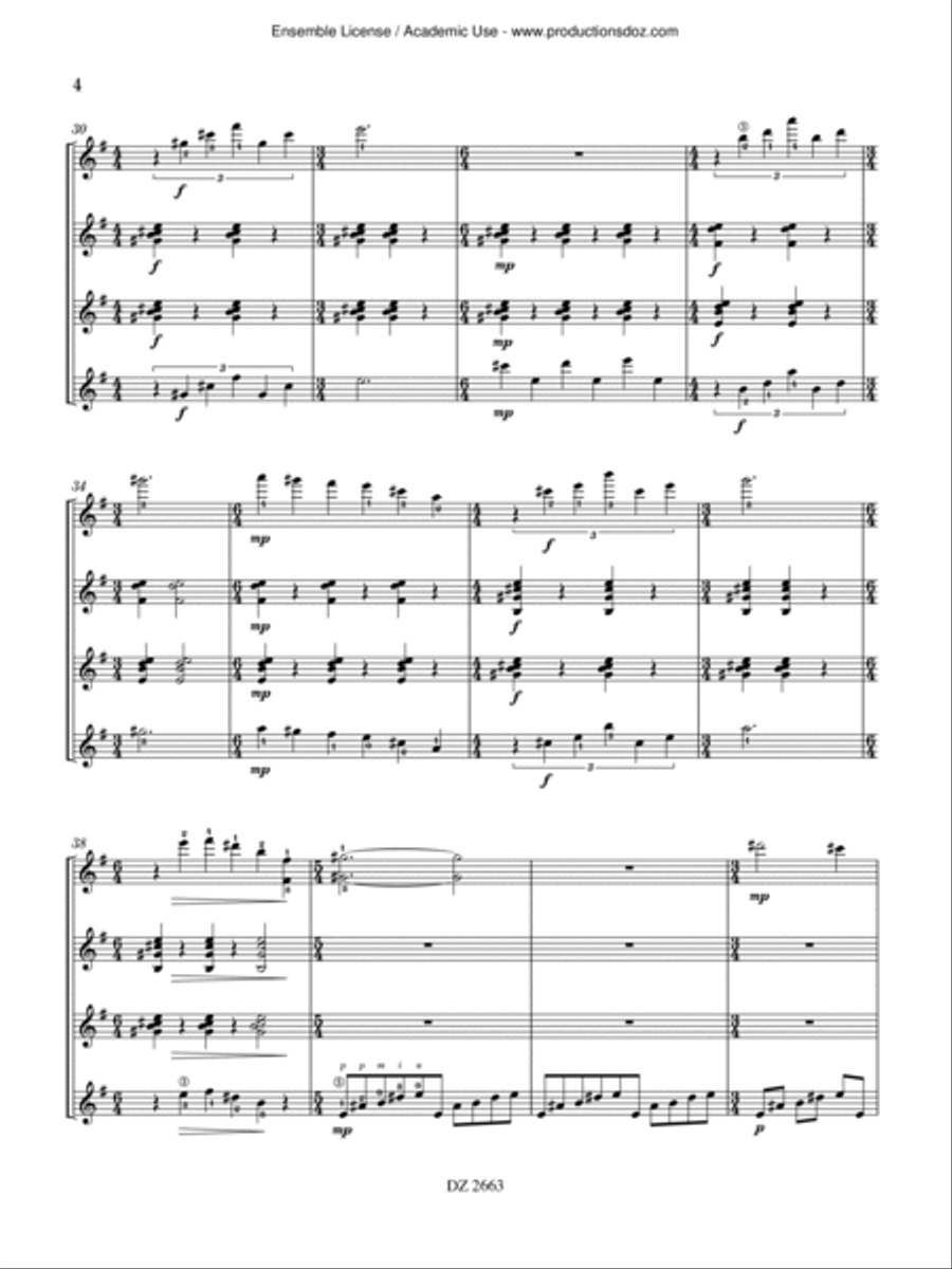 Dans la cour des grands Guitar Ensemble scores gallery preview page 4