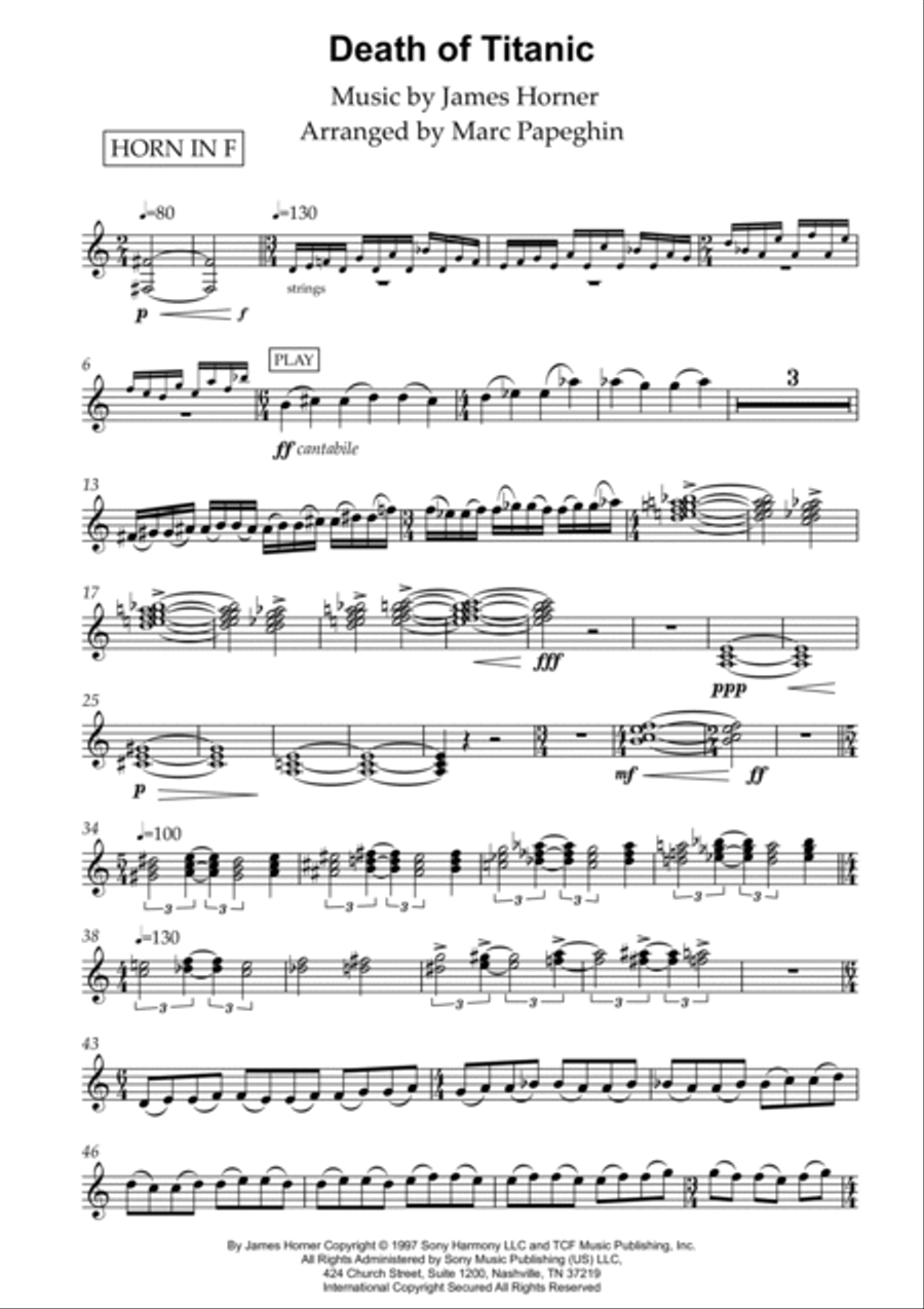 Death Of Titanic Horn Solo scores gallery preview page 2