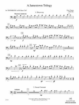 A Jamestown Trilogy: (wp) 1st B-flat Trombone B.C.