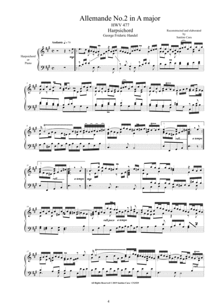 Handel - 3 Allemandes for Harpsichord (or Piano) image number null