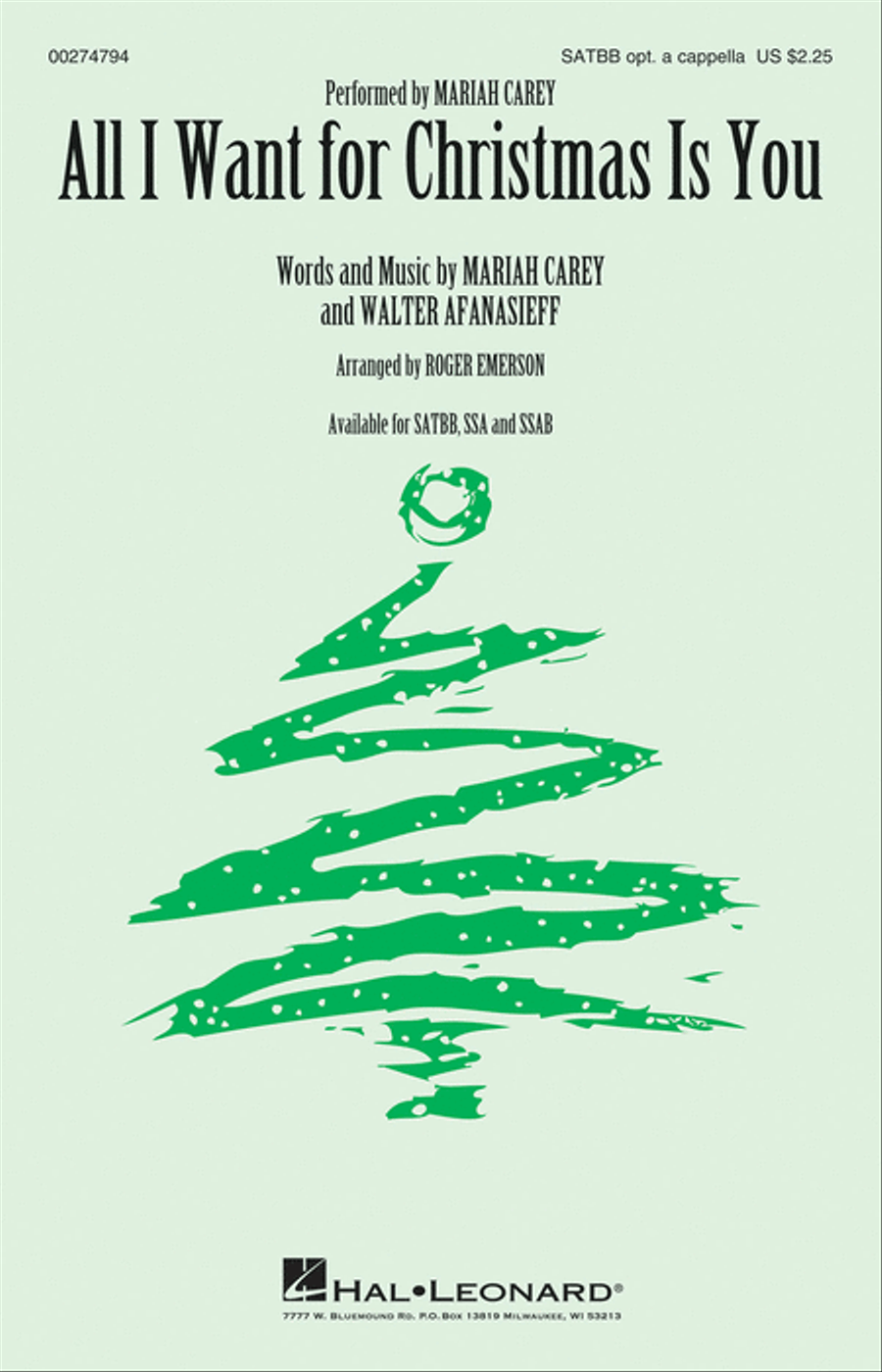 All I Want For Christmas Is You 4-Part scores gallery preview page 1