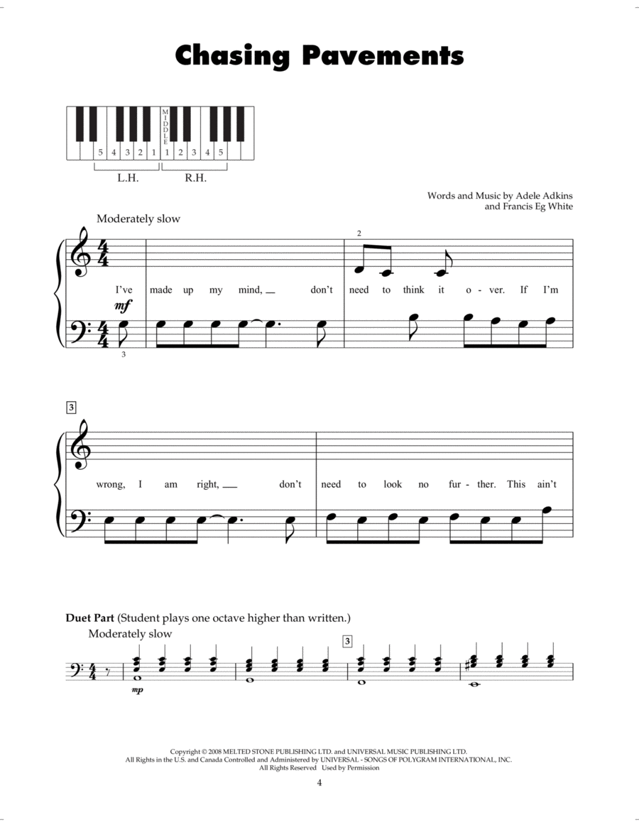 Chasing Pavements Chasing Pavements Piano scores gallery preview page 1