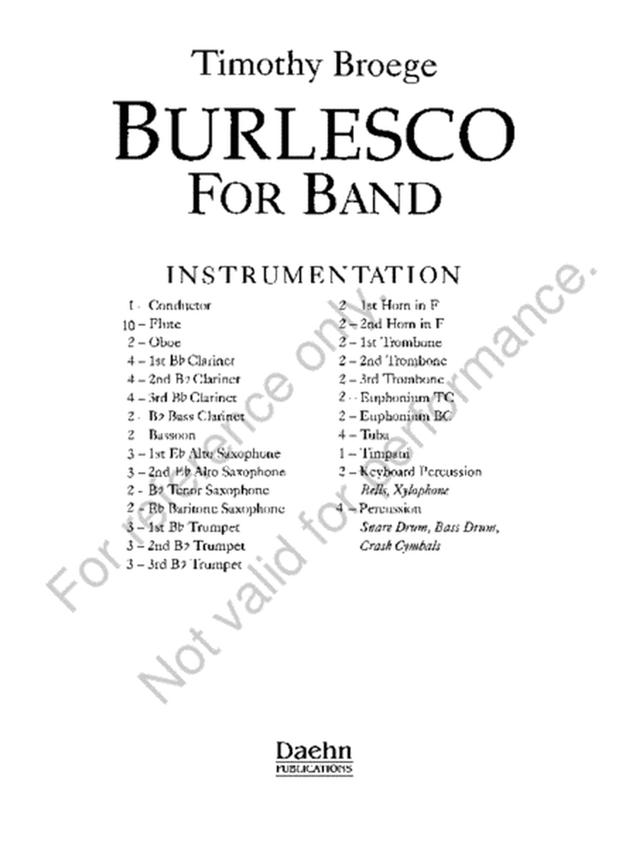 Burlesco for Band image number null