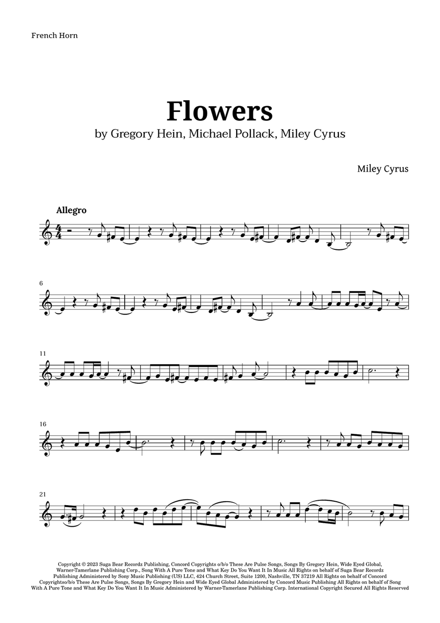 Flowers Horn Solo scores gallery preview page 1