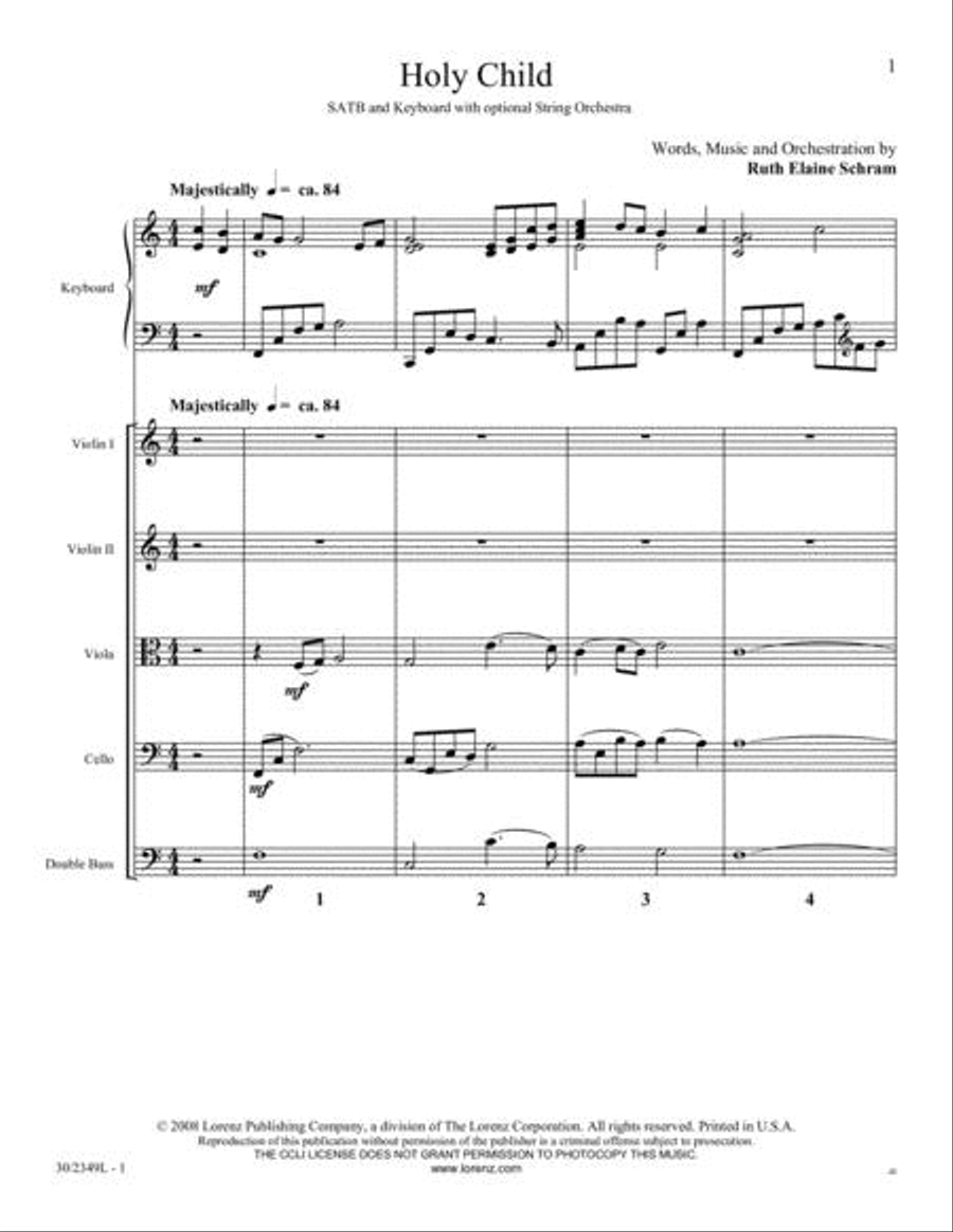 Holy Child - String Orchestra Score and Parts Choir scores gallery preview page 2