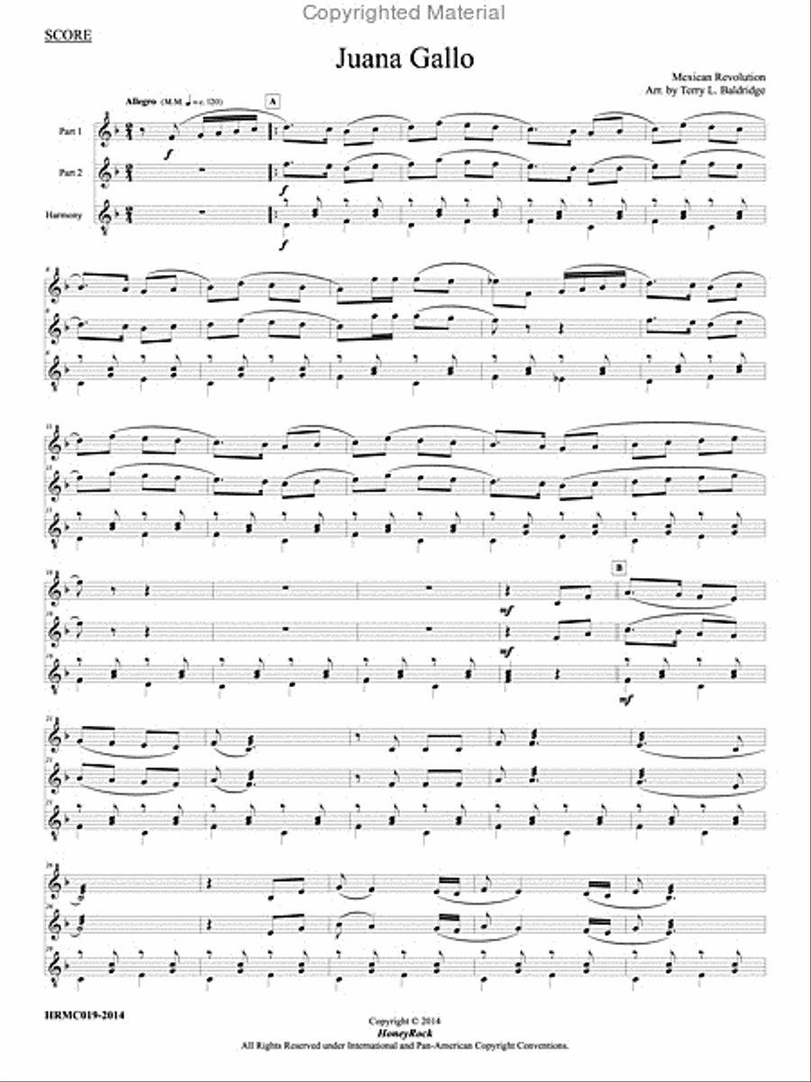 Songs of the Mexican Revolution for 3 players on one marimba