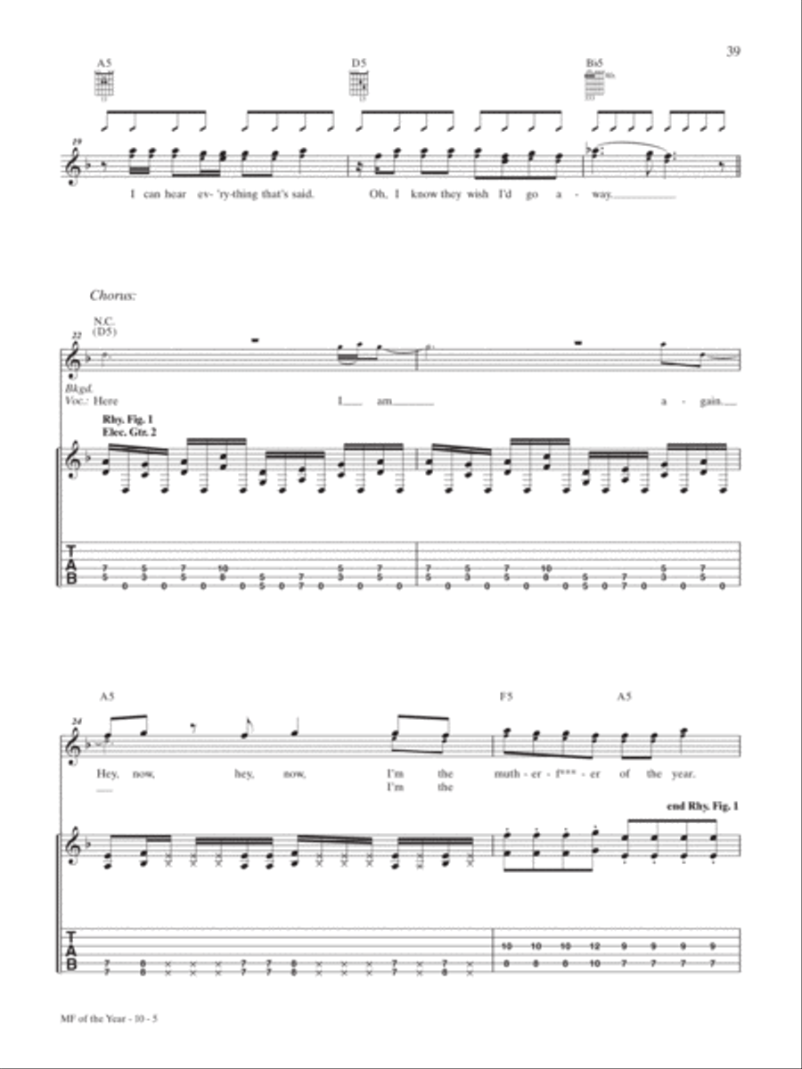Mother F***er of the Year Guitar Tablature scores gallery preview page 5