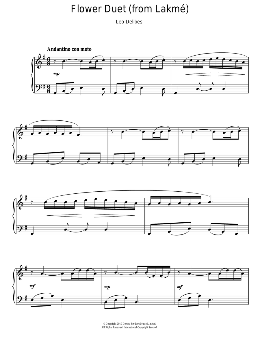 Flower Duet (from Lakme) Voice scores gallery preview page 1
