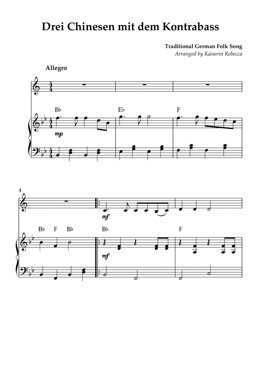 Drei Chinesen mit dem Kontrabass B-Flat Clarinet scores gallery preview page 1