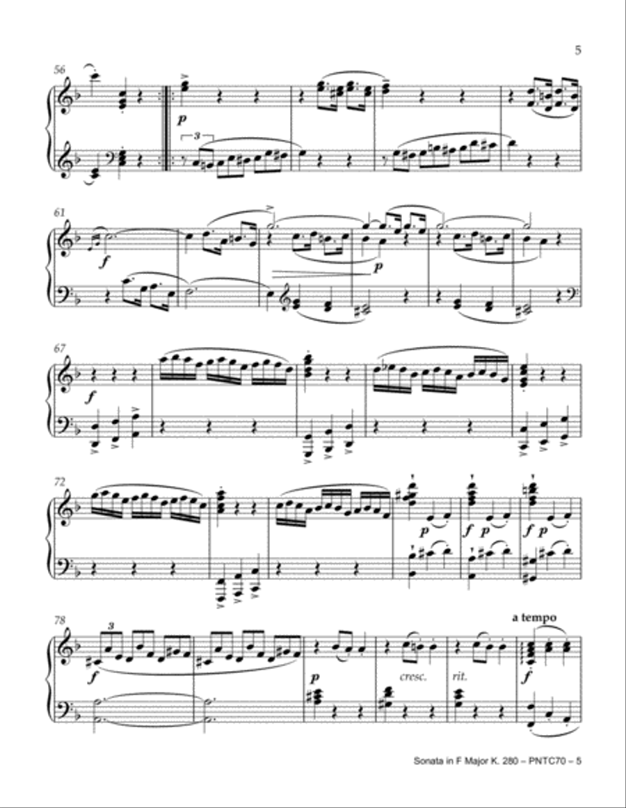 Sonata In F Major, K. 280 Piano Method scores gallery preview page 5