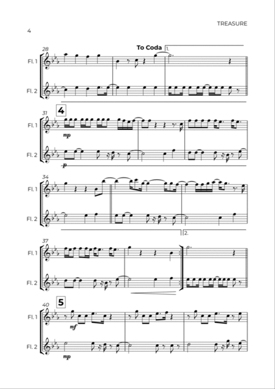 Treasure Flute Duet scores gallery preview page 4