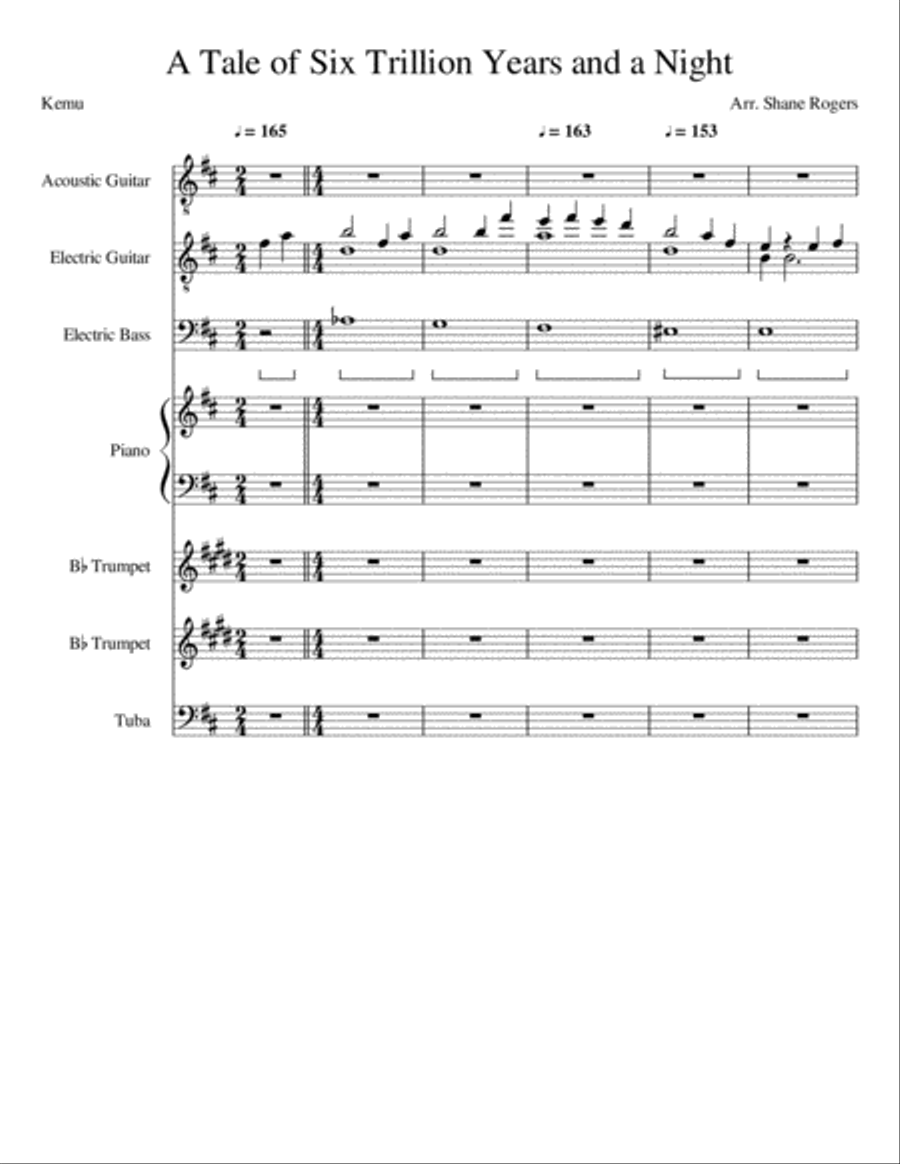 A Tale of Six Trillion Years and a Night (Complete Score & Parts) Small Ensemble scores gallery preview page 1