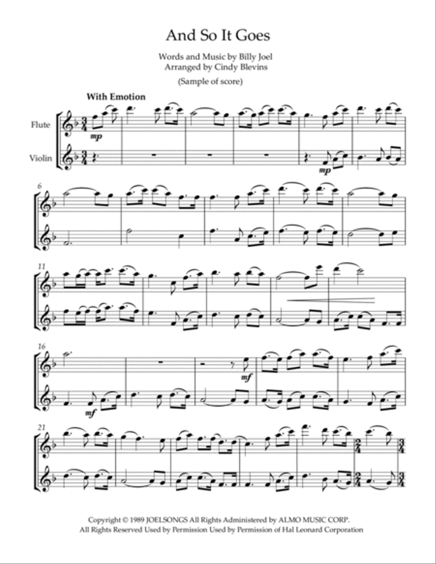 And So It Goes Flute scores gallery preview page 2