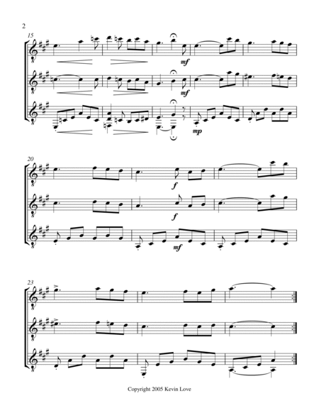 from Drei Klavierstucke, No. 2 (Guitar Trio) - Score and Parts image number null