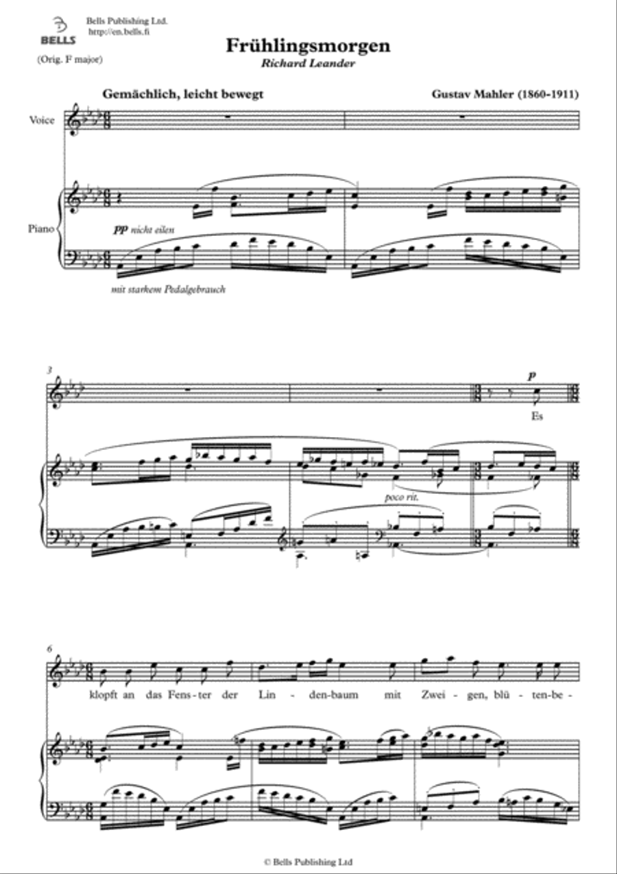 Fruhlingsmorgen (A-flat Major) Voice Solo scores gallery preview page 1