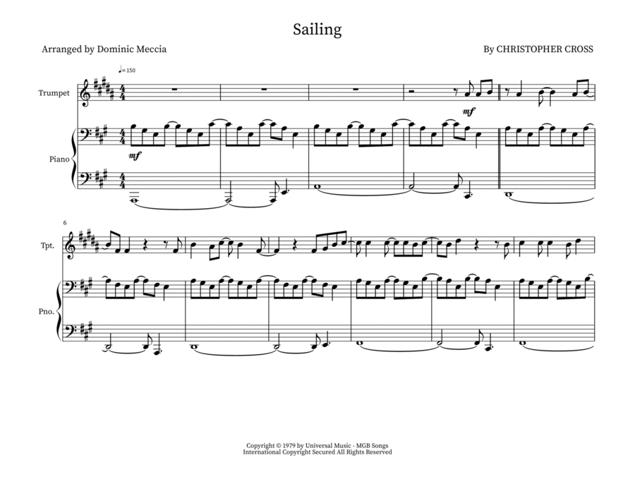 Sailing Trumpet Duet scores gallery preview page 1