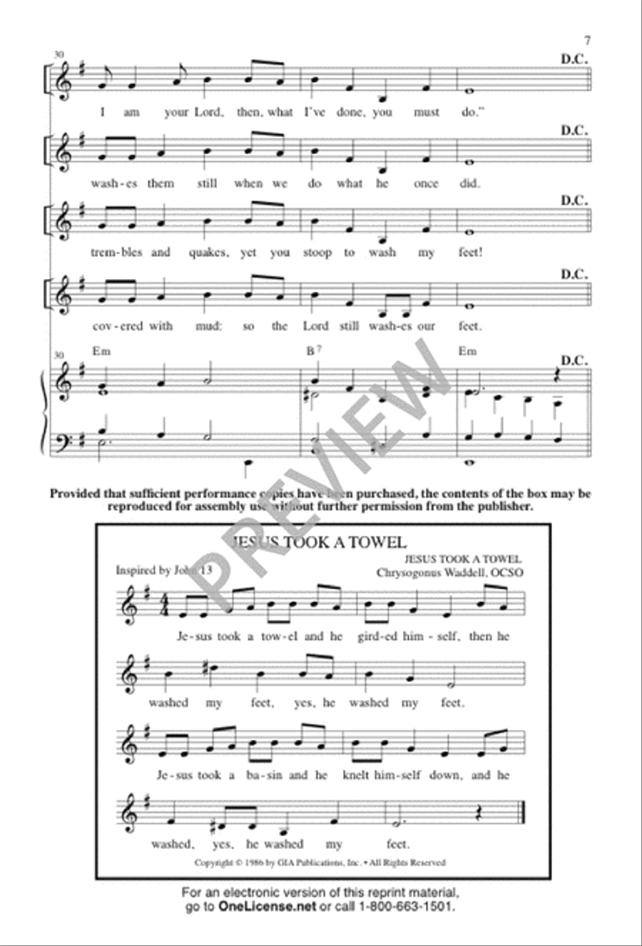 Jesus Took a Towel Jesus Took a Towel Unison Choir scores gallery preview page 8