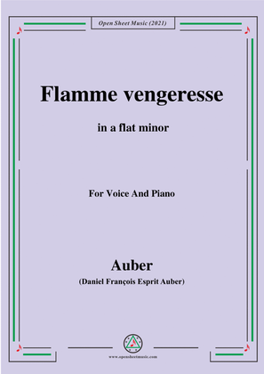 Book cover for Auber-Flamme Vengeresse,from Le Domino Noir,in a flat minor,for Voice and Piano