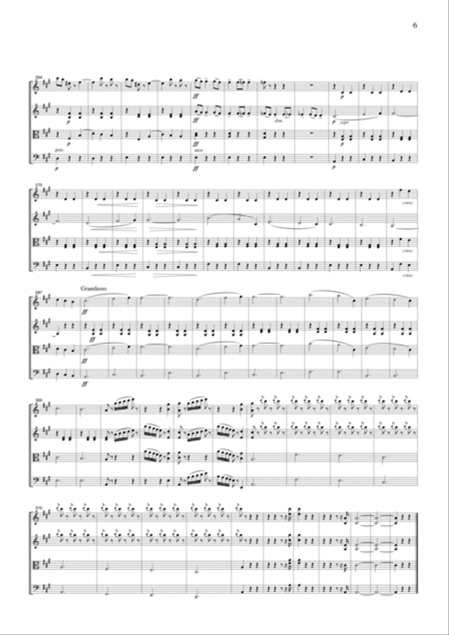 Waldteufel The Skaters Waltzes, for string quartet, CW201 String Quartet scores gallery preview page 6