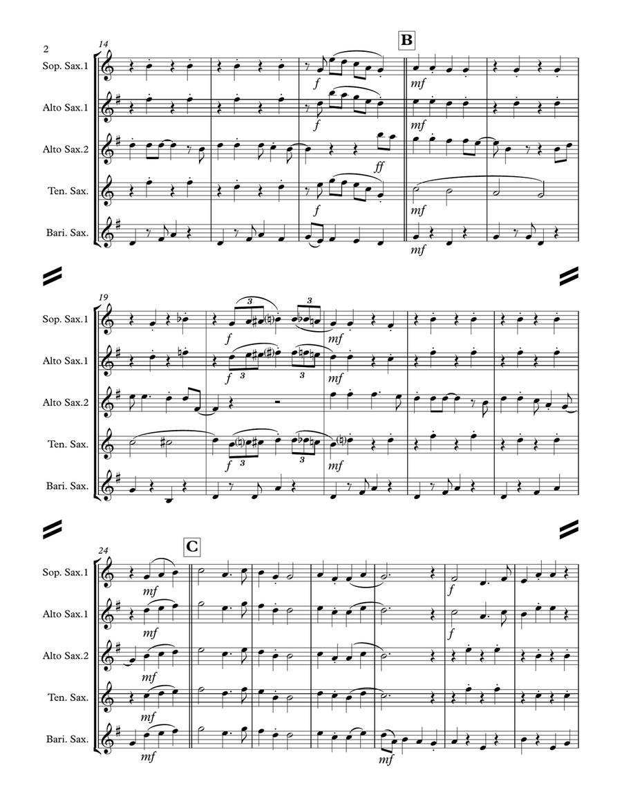 A Holly Jolly Christmas Saxophone Quartet scores gallery preview page 3