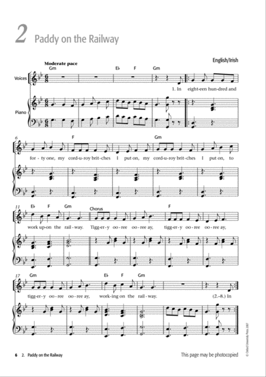 Folk Voiceworks Unison Choir scores gallery preview page 3
