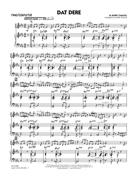 Jazz Combo Pak #35 (Cannonball Adderley) - Piano/Conductor Score image number null