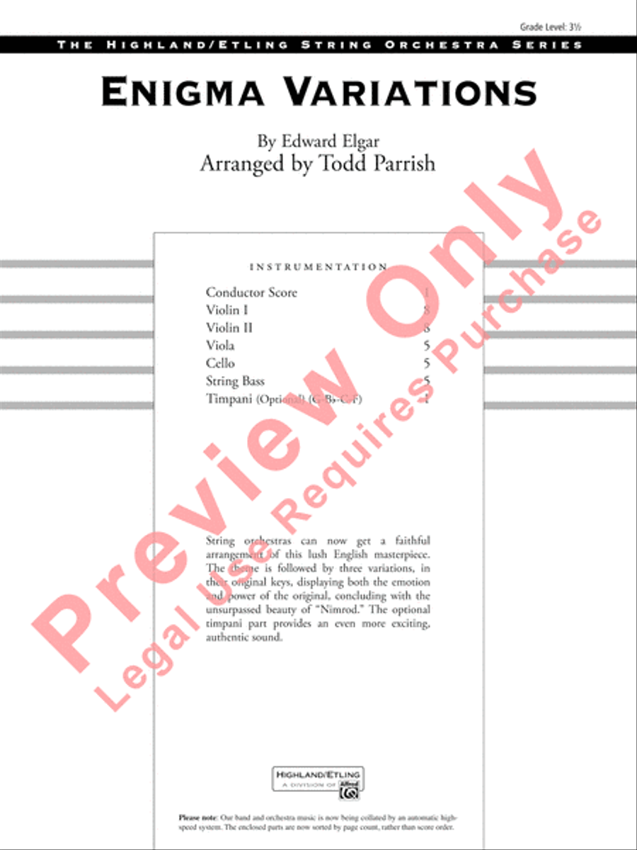Enigma Variations String Orchestra scores gallery preview page 2