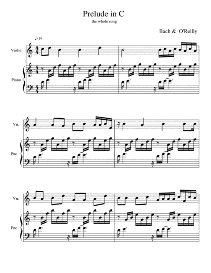 Prelude in C String Duet scores gallery preview page 1