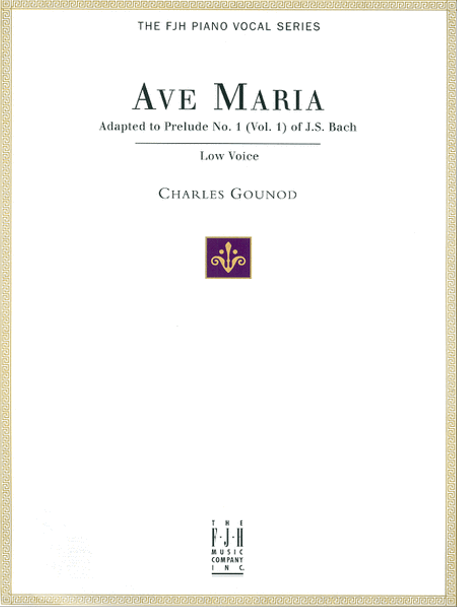 Ave Maria, For Low Voice and Piano Low Voice scores gallery preview page 1