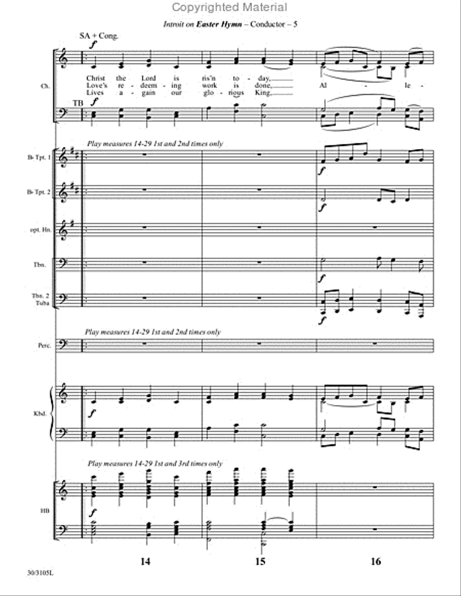 Introit on Easter Hymn - Brass Quintet Score and Parts Choir scores gallery preview page 6
