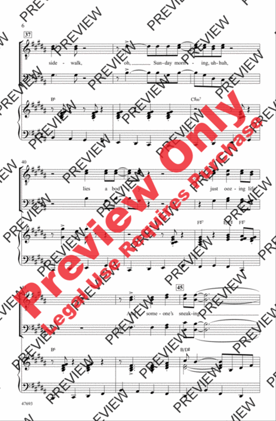 Mack the Knife Men's Choir scores gallery preview page 6