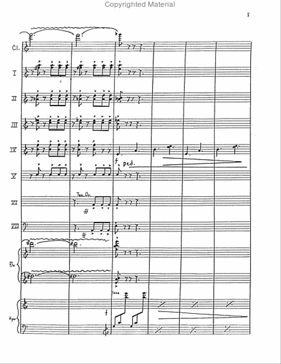 Five Pieces for Clarinet & Percussion Orchestra Percussion Ensemble scores gallery preview page 9