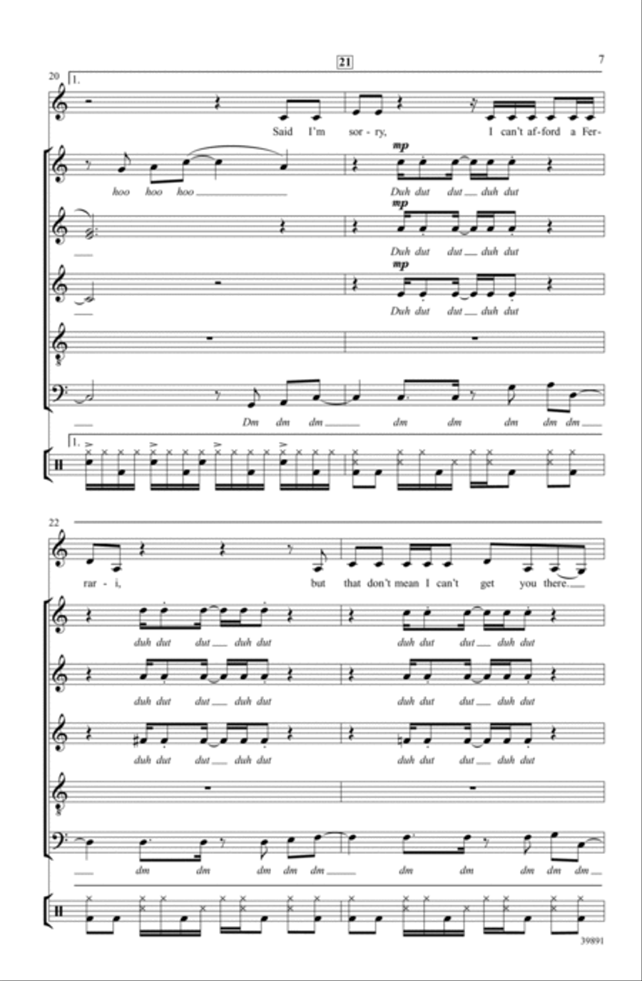 Forget You A Cappella scores gallery preview page 6