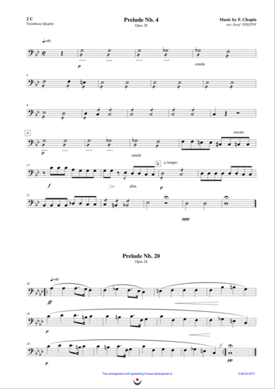 Preludes (Nb. 4 and Nb. 20) - Chopin Brass Ensemble scores gallery preview page 5