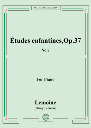Book cover for Lemoine-Études enfantines(Etudes) ,Op.37, No.7