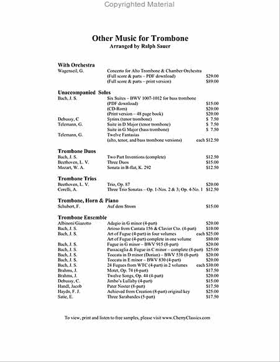 Six Duos, Opus 50 for Trombones Brass Duet scores gallery preview page 6