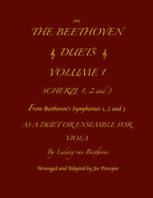 THE BEETHOVEN DUETS FOR VIOLA VOLUME 1 SCHERZI 1, 2 and 3