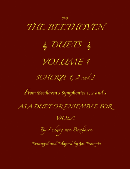 THE BEETHOVEN DUETS FOR VIOLA VOLUME 1 SCHERZI 1, 2 and 3 image number null