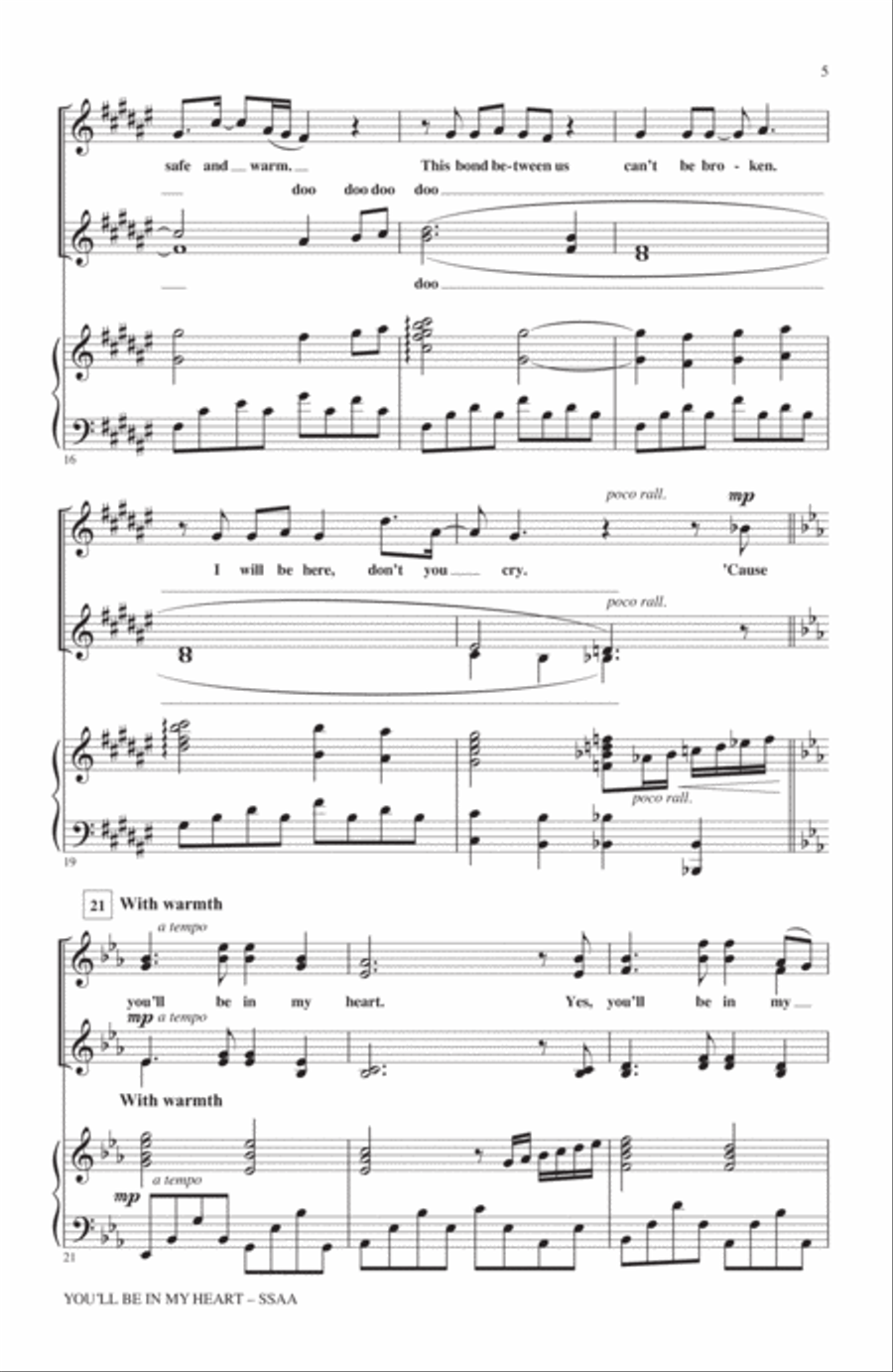 You'll Be In My Heart (from Tarzan) (arr. Mac Huff) SSA scores gallery preview page 3