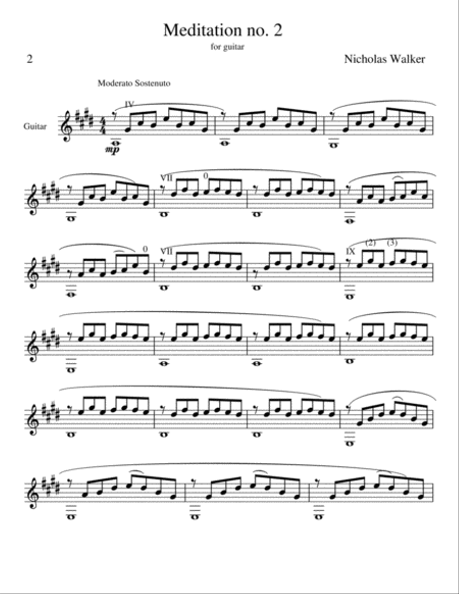 Meditation No. 2 Classical Guitar scores gallery preview page 1
