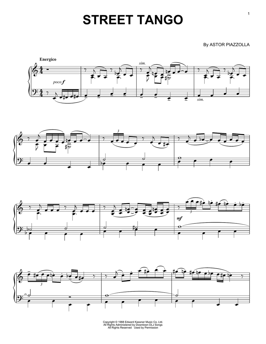 Street Tango Street Tango Piano Solo scores gallery preview page 1