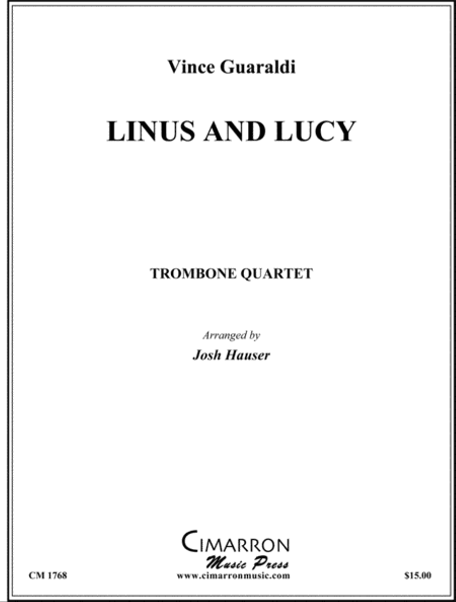 Linus and Lucy Trombone Quartet scores gallery preview page 1